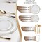 Smarty Had A Party White with Gold Vintage Rim Round Disposable Plastic Wedding Value Set, 720PK 860GVS120 - alternate 2